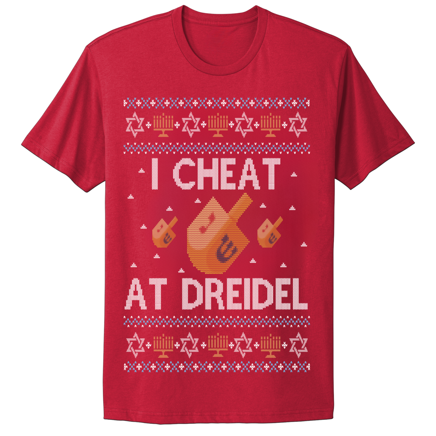 Ugly Hanukkah Tshirt I Cheat At Dreidel
