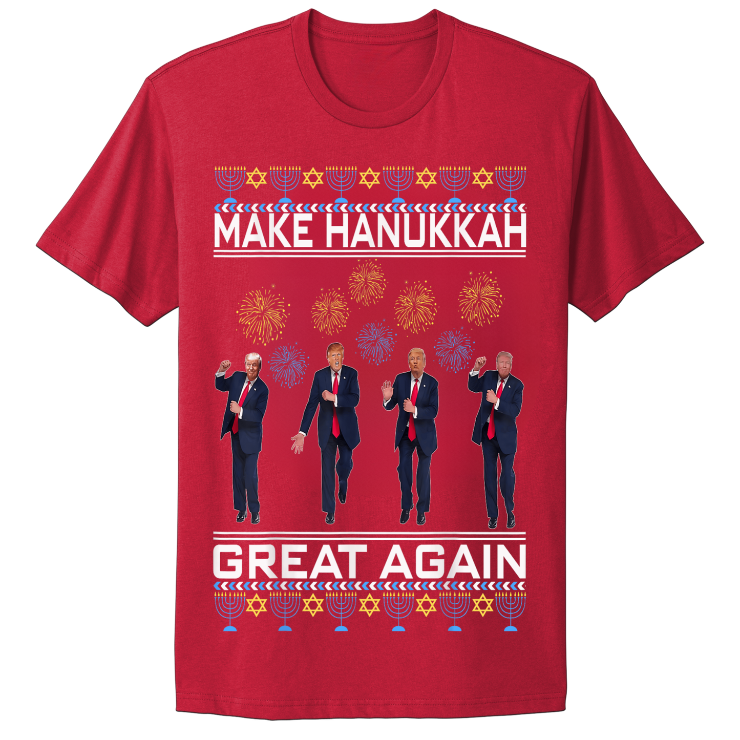Ugly Hanukkah Tshirt Trump Dance Hanukkah Great Again MAGA