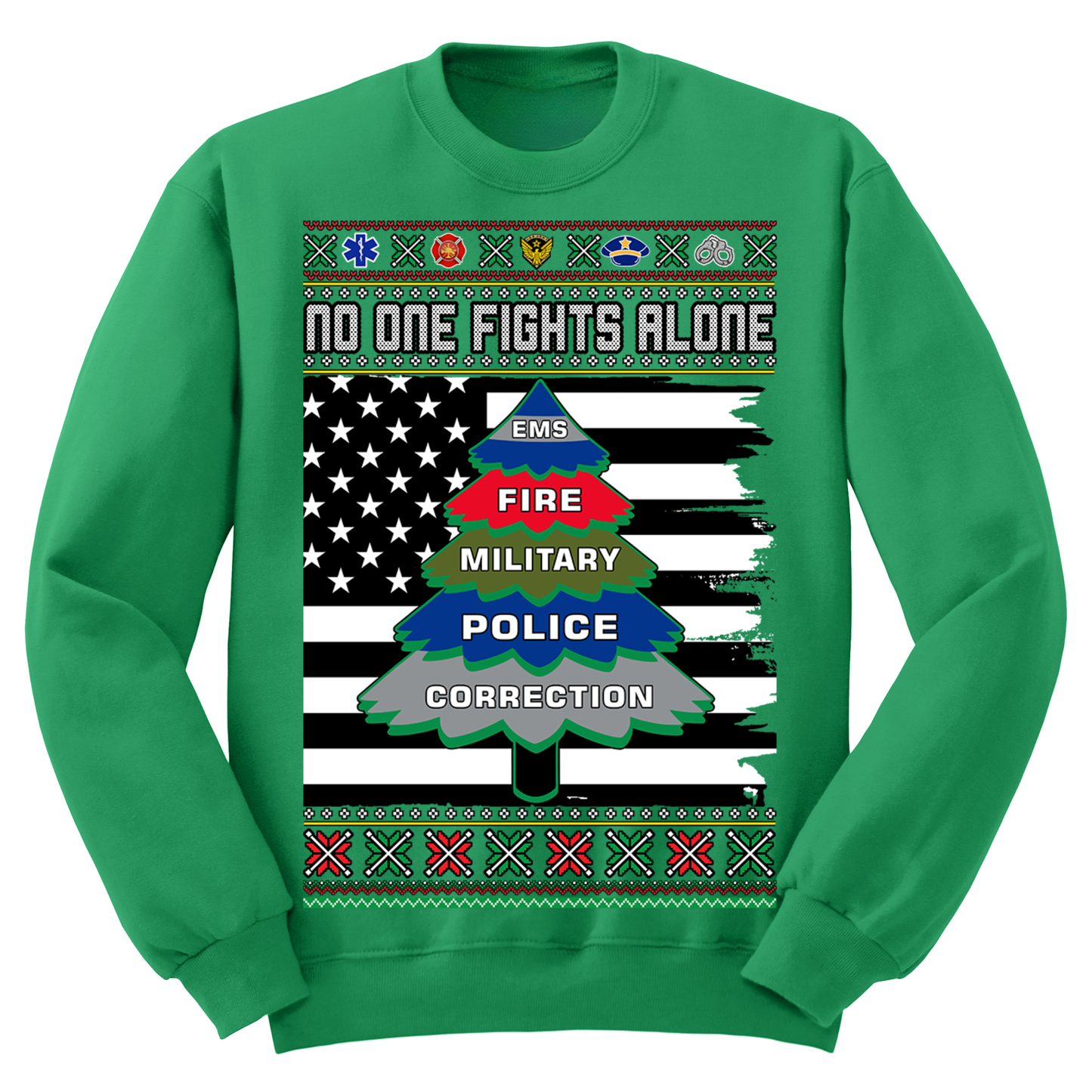 Ugly Christmas Sweater No One Fights Alone