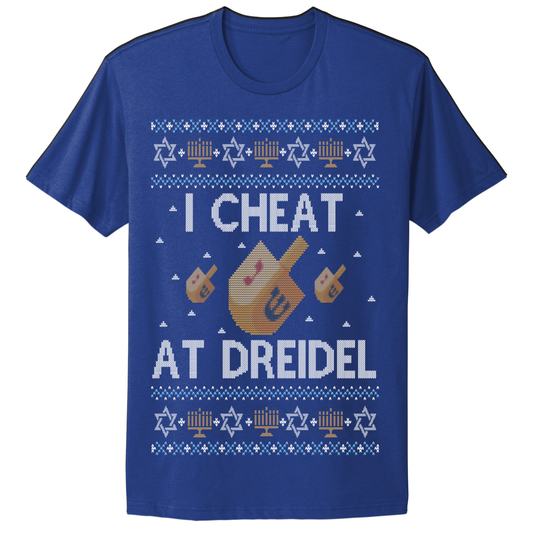 Ugly Hanukkah Tshirt I Cheat At Dreidel