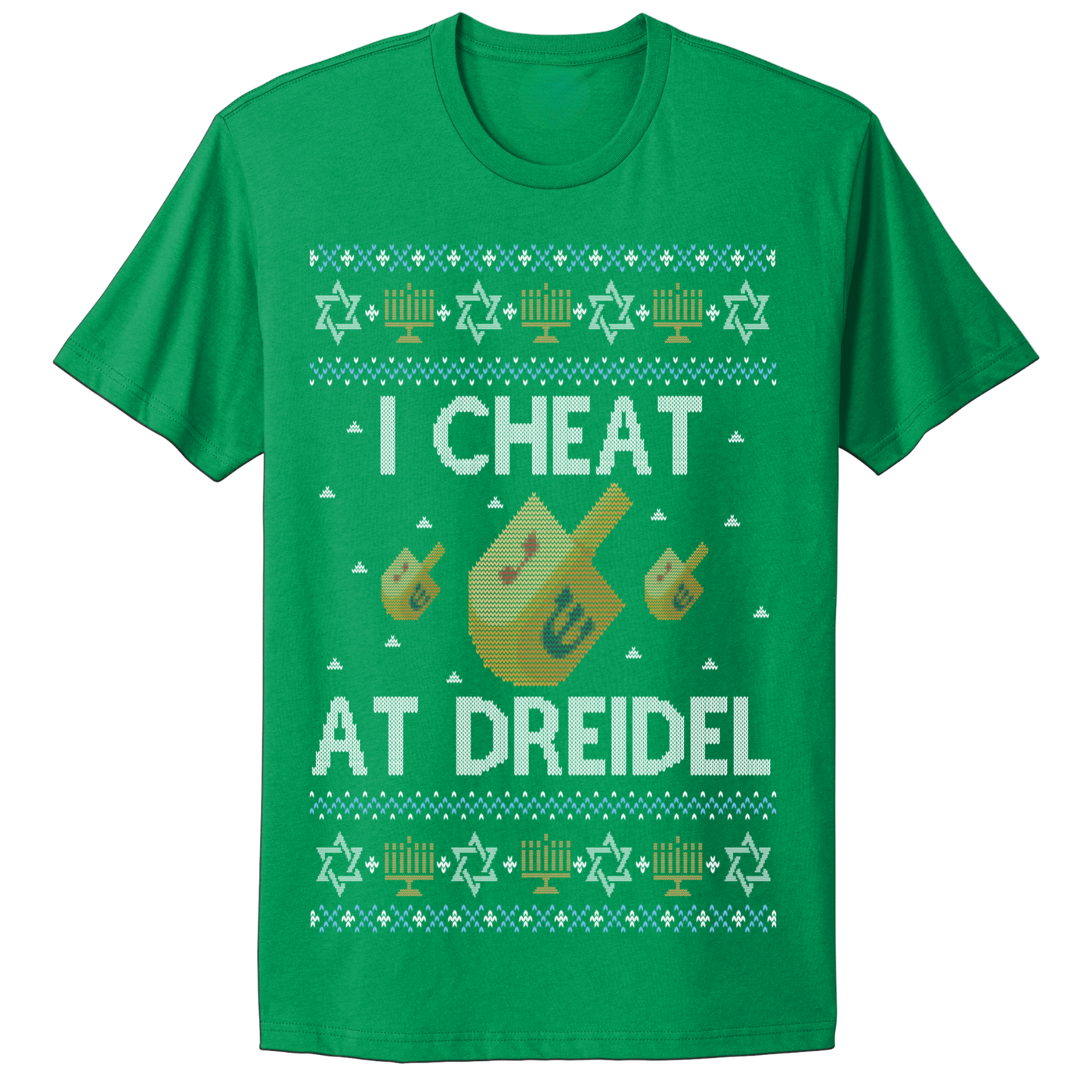 Ugly Hanukkah Tshirt I Cheat At Dreidel