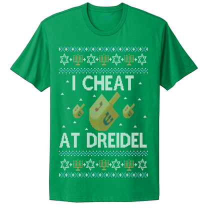 Ugly Hanukkah Tshirt I Cheat At Dreidel