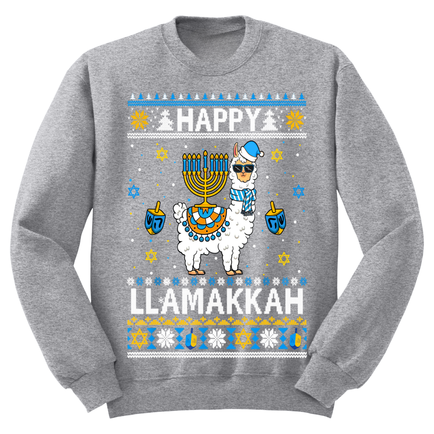 Ugly Hanukkah Sweatshirt Happy Hanukkah Llamakah
