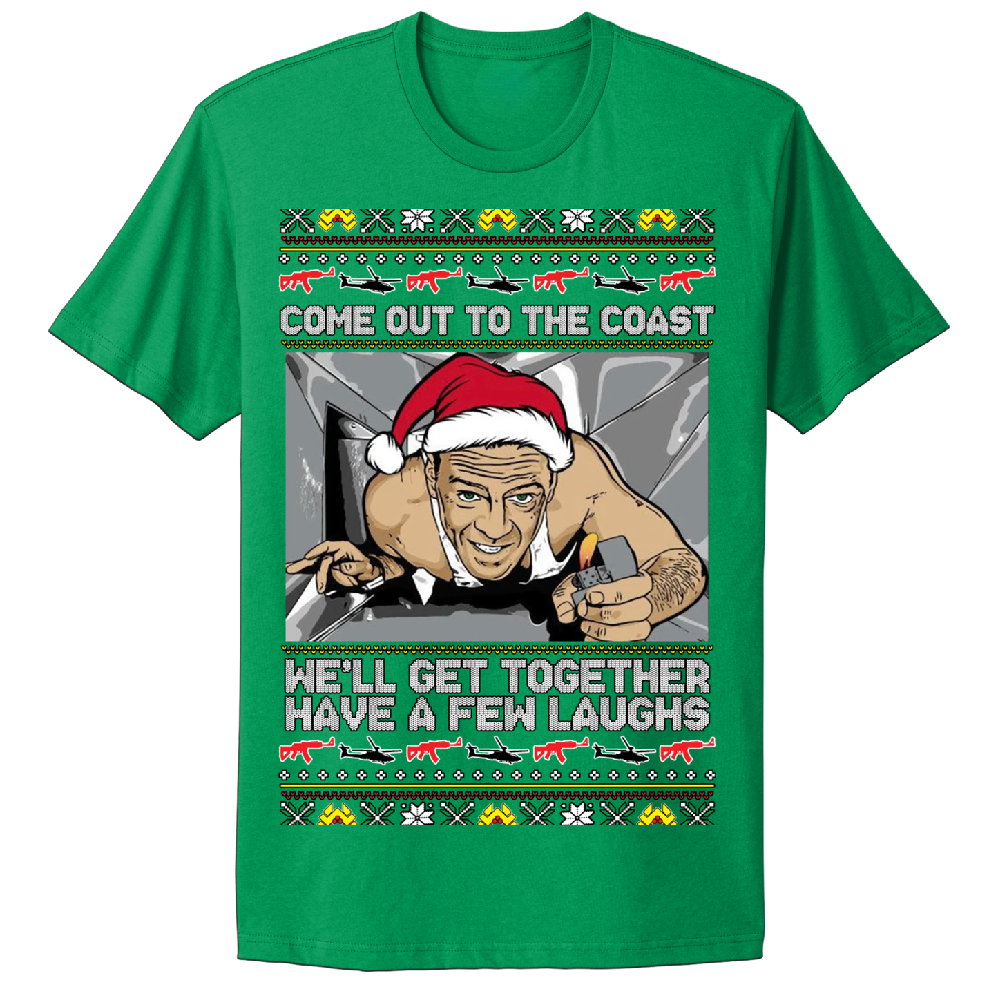 Ugly Christmas Tshirt Come To The Coast Laugh