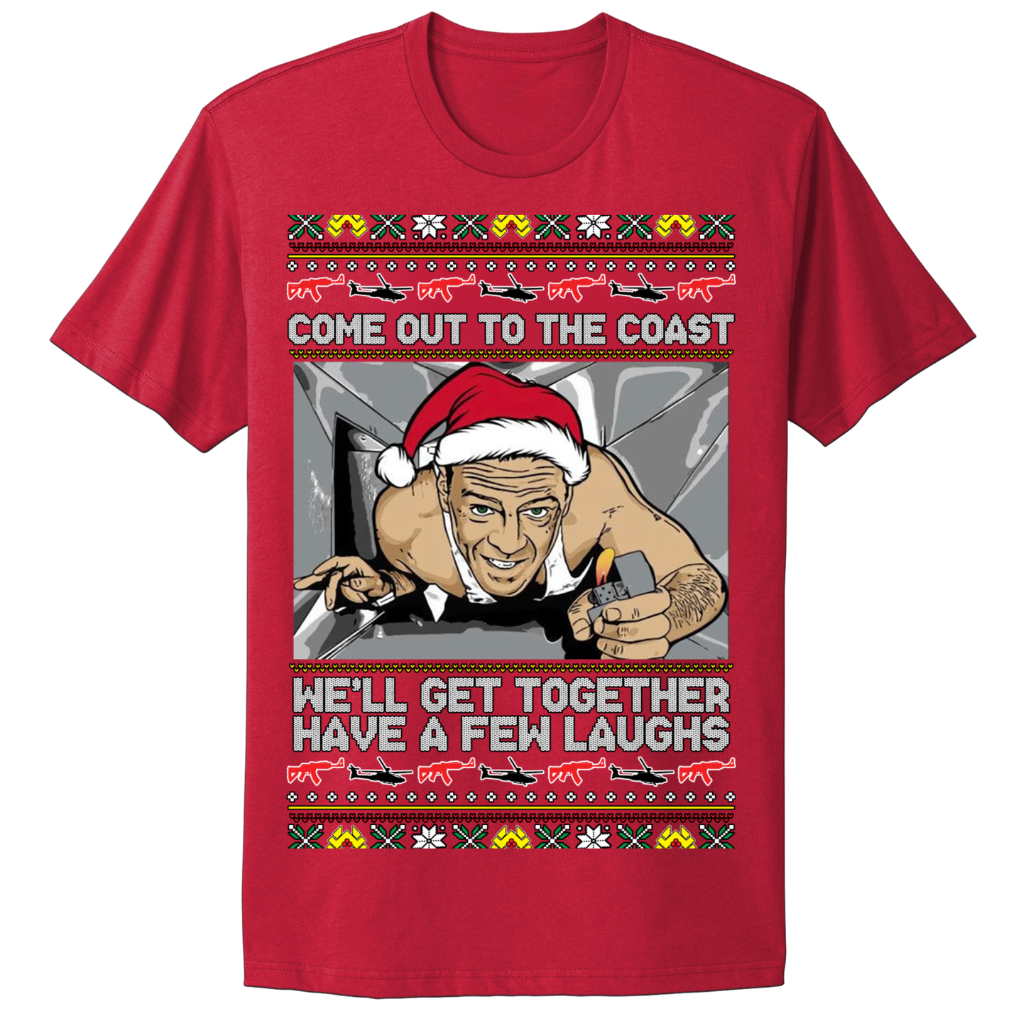 Ugly Christmas Tshirt Come To The Coast Laugh