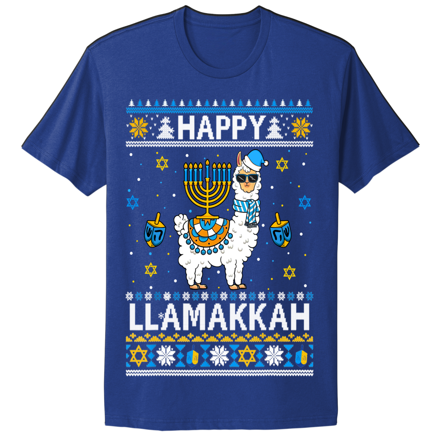 Ugly Hanukkah Tshirt Happy Llamakkah