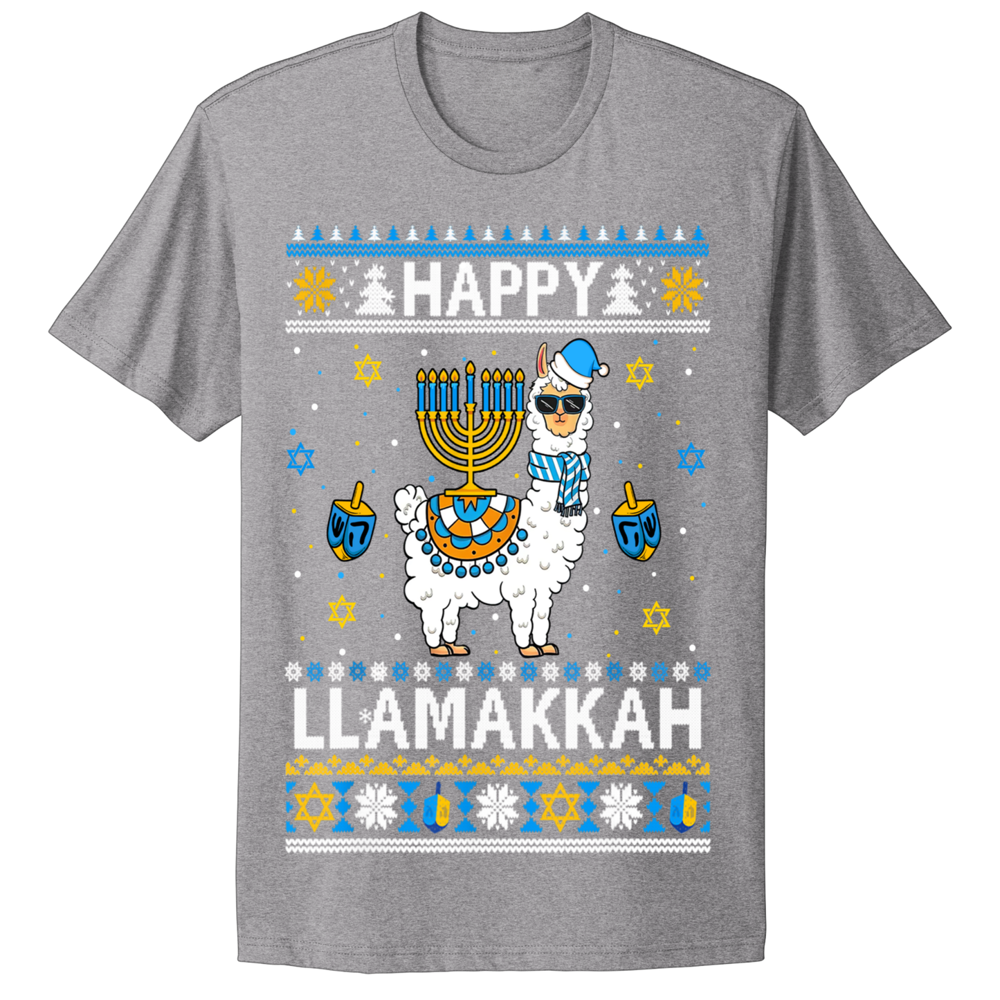 Ugly Hanukkah Tshirt Happy Llamakkah