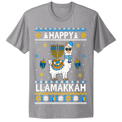 Ugly Hanukkah Tshirt Happy Llamakkah