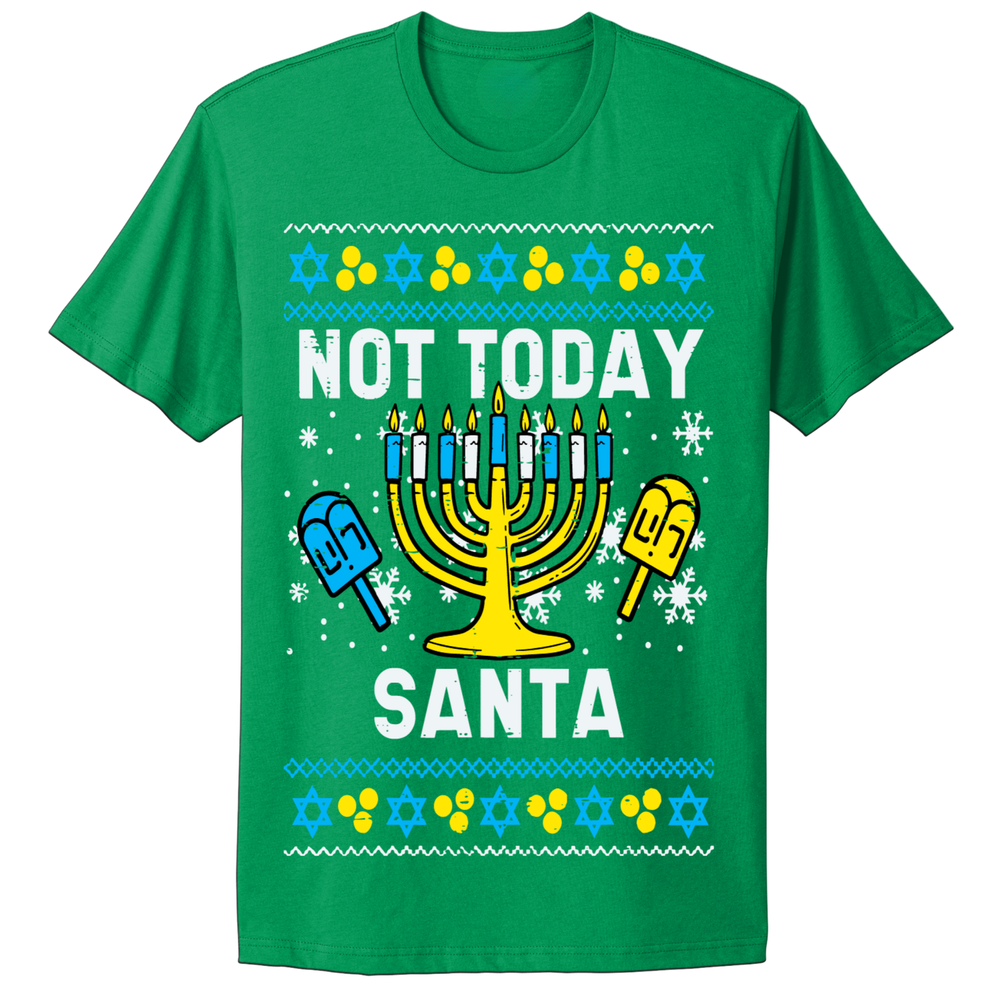 Ugly Hanukkah Tshirt Not Today Santa