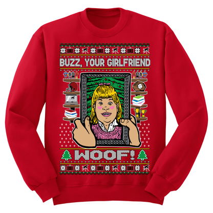 Ugly Christmas Sweater Buzz Your Girlfriend Woof