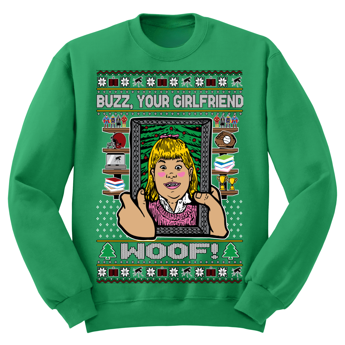 Ugly Christmas Sweater Buzz Your Girlfriend Woof