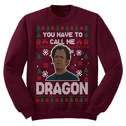 Ugly Christmas Sweater Call Me Dragon Step Bros