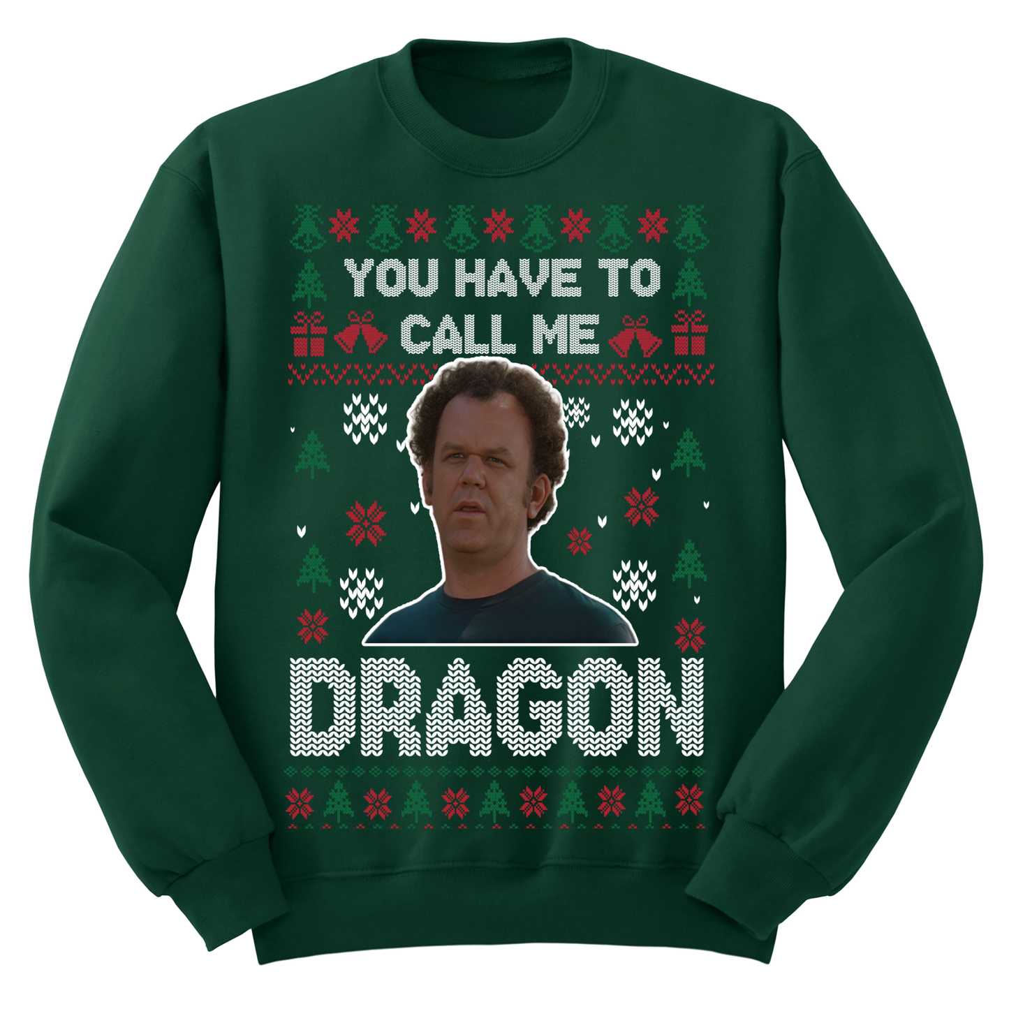 Ugly Christmas Sweater Call Me Dragon Step Bros