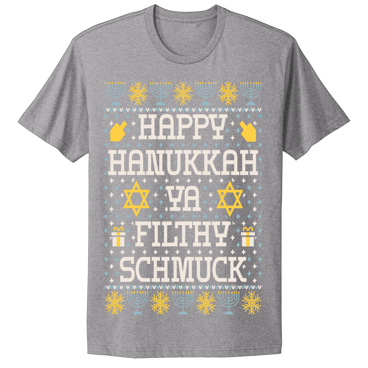 Ugly Hanukkah Tshirt Happy Hanukkah Filthy Shmuck