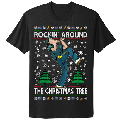 Ugly Christmas Tshirt Rockin Around Christmas Tree