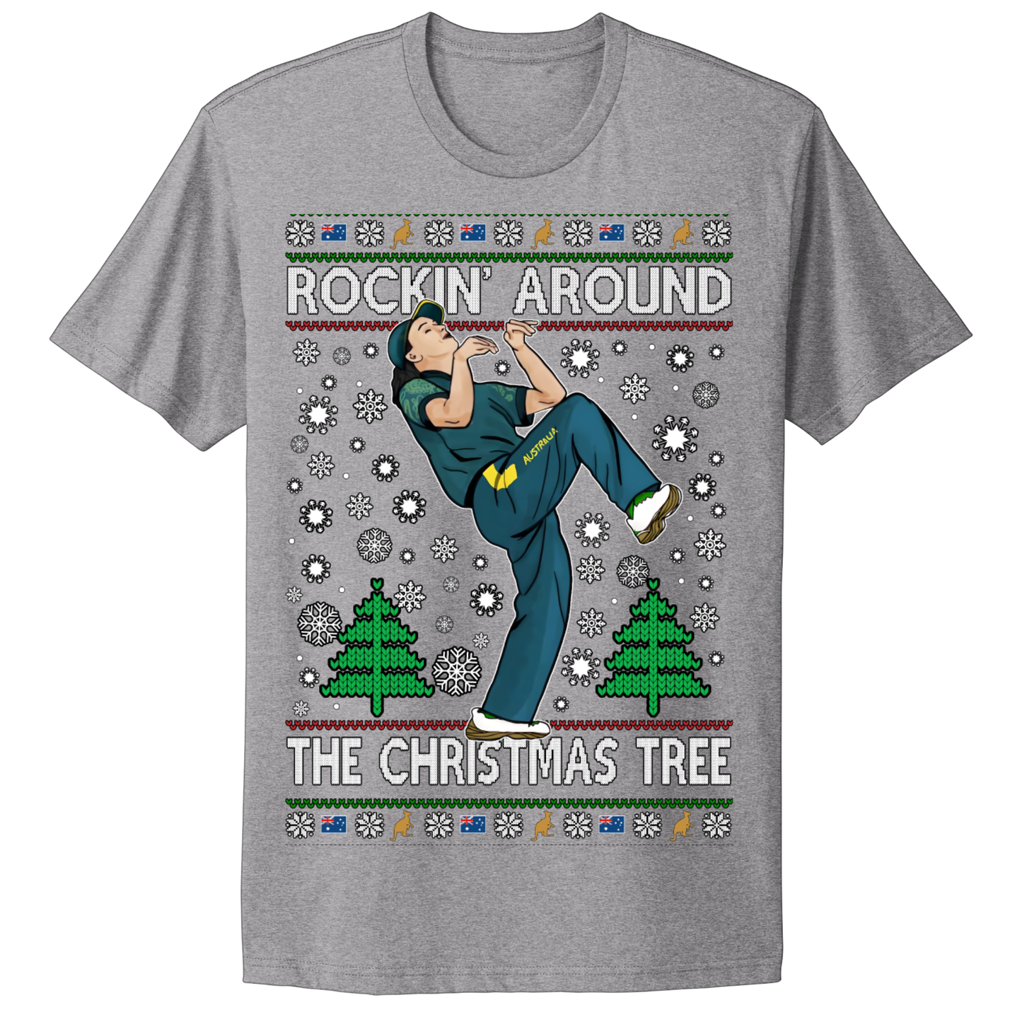 Ugly Christmas Tshirt Rockin Around Christmas Tree