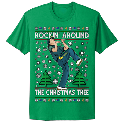 Ugly Christmas Tshirt Rockin Around Christmas Tree