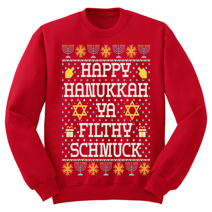 Ugly Hanukkah Sweatshirt Happy Hanukkah Filthy Shmuck