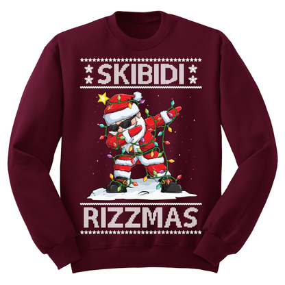 Ugly Christmas Sweater Skibidi Rizzmas