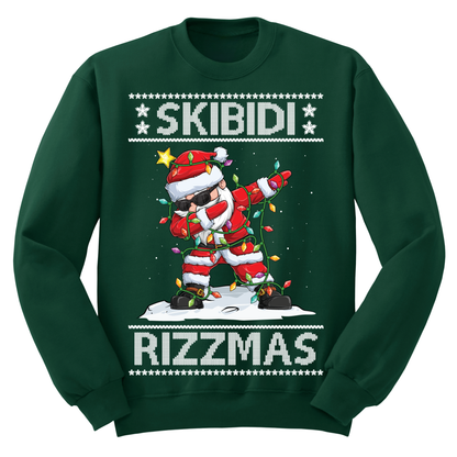 Ugly Christmas Sweater Skibidi Rizzmas