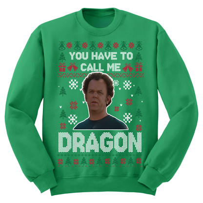 Ugly Christmas Sweater Call Me Dragon Step Bros