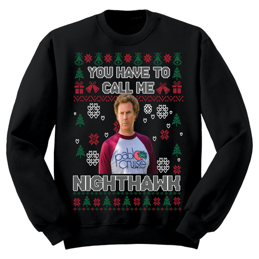 Ugly Christmas Sweater Call Me Night Hawk Step Bros