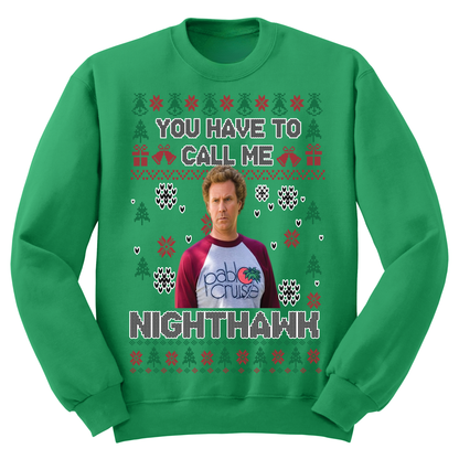 Ugly Christmas Sweater Call Me Night Hawk Step Bros