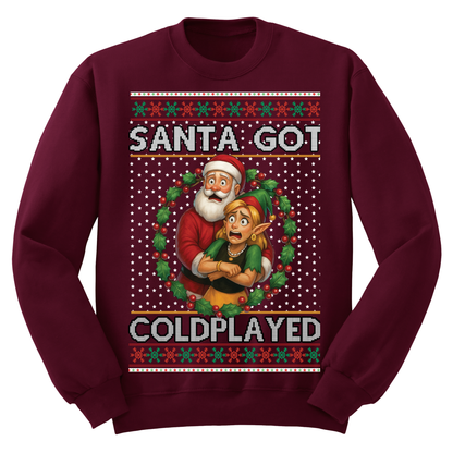 Ugly Christmas Sweater Santa Got Cold Played