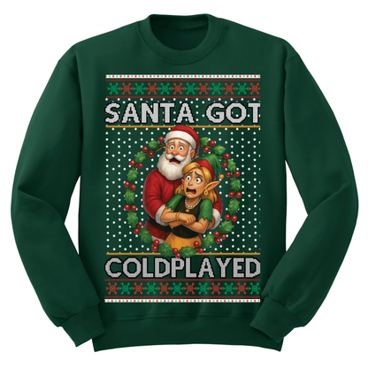 Ugly Christmas Sweater Santa Got Cold Played