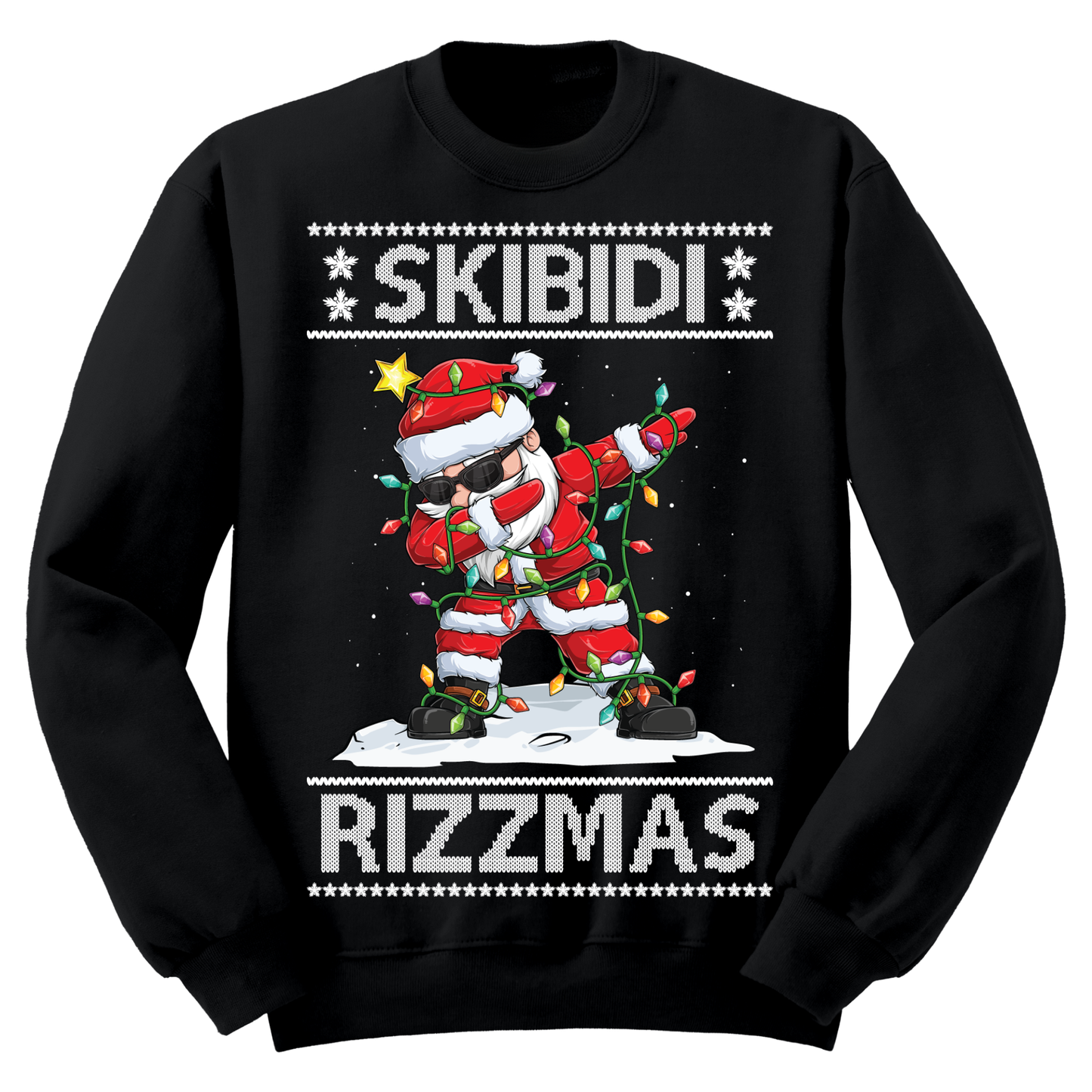 Ugly Christmas Sweater Skibidi Rizzmas