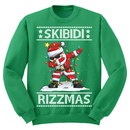 Ugly Christmas Sweater Skibidi Rizzmas