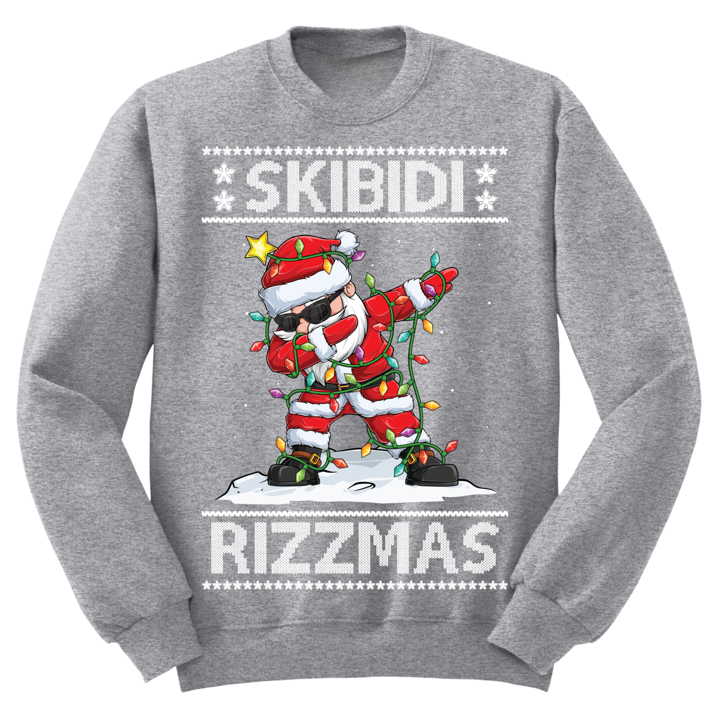 Ugly Christmas Sweater Skibidi Rizzmas