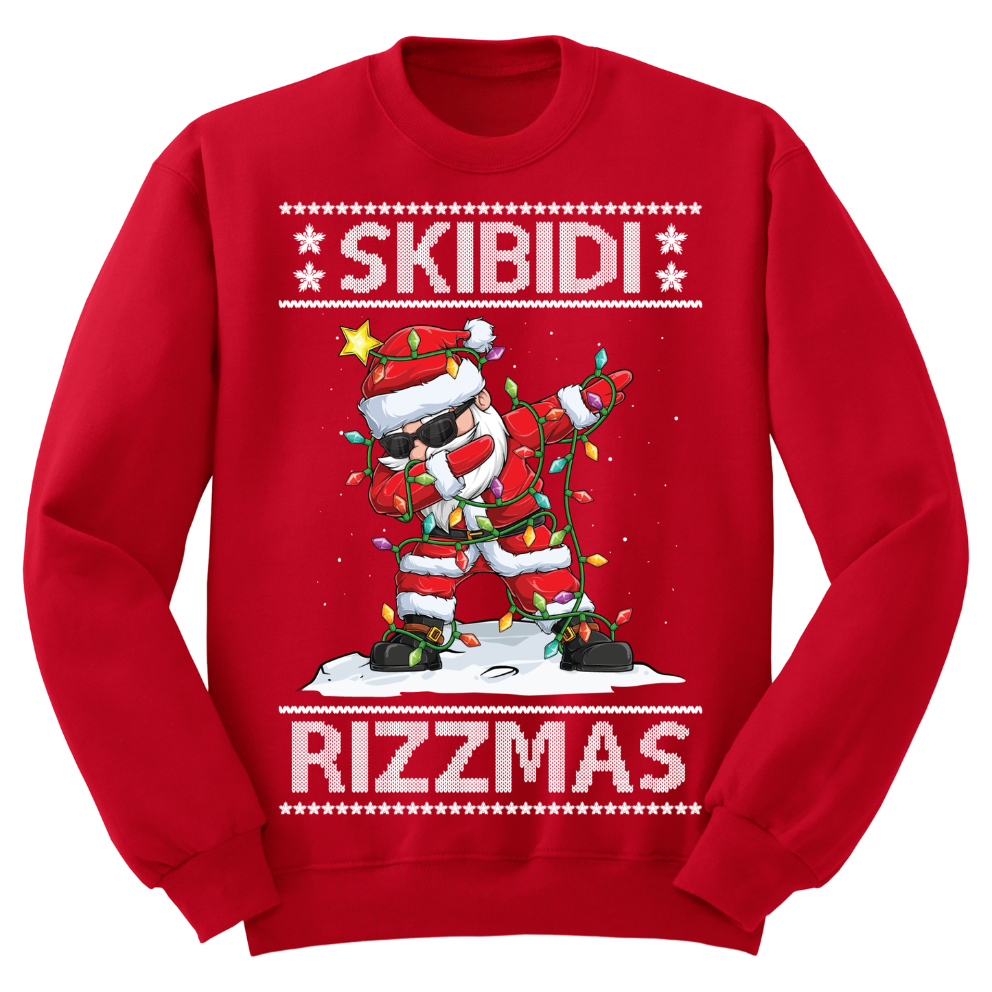 Ugly Christmas Sweater Skibidi Rizzmas