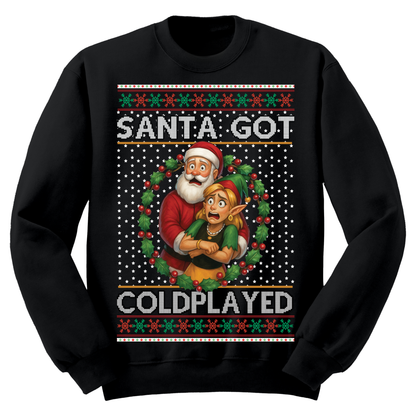 Ugly Christmas Sweater Santa Got Cold Played