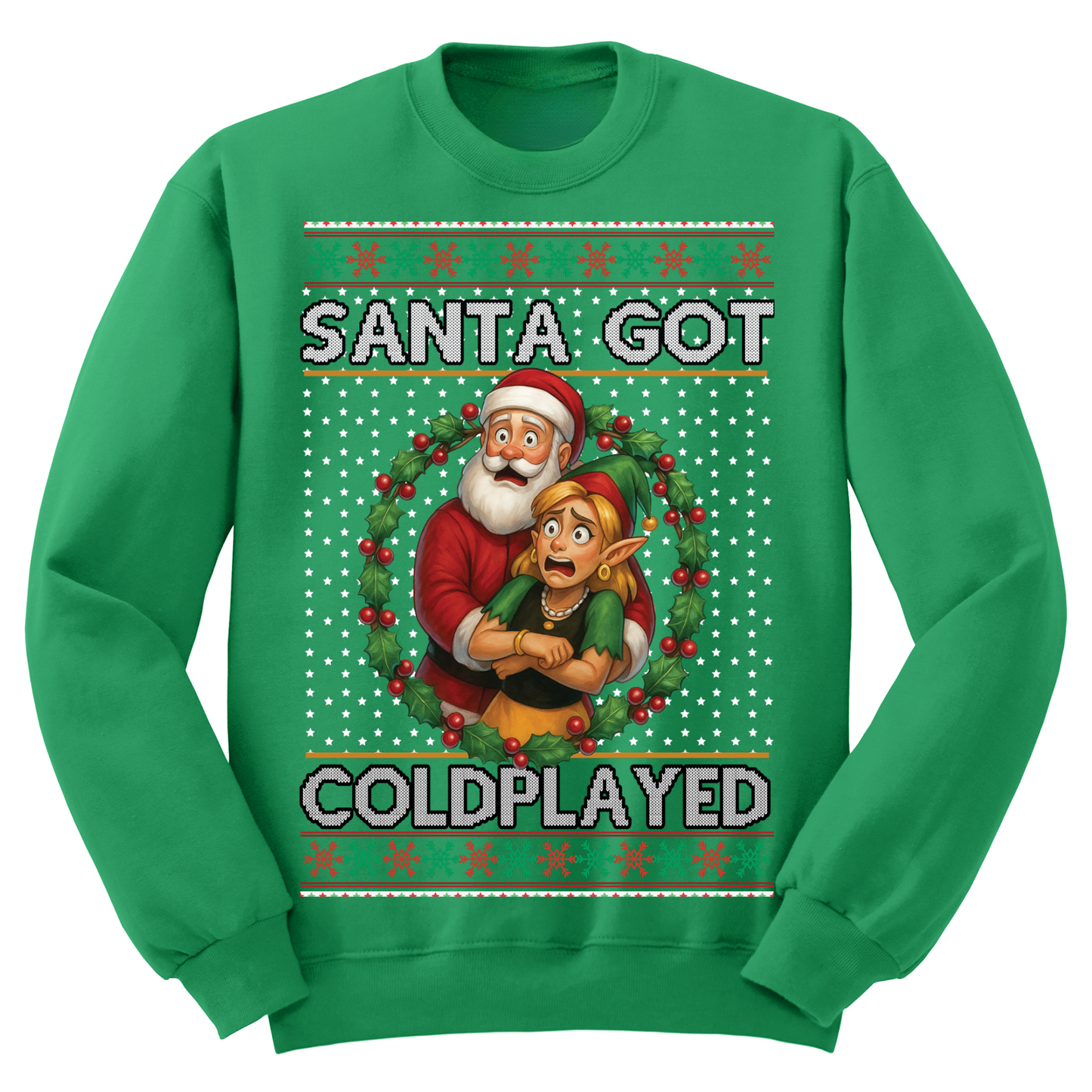 Ugly Christmas Sweater Santa Got Cold Played