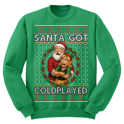 Ugly Christmas Sweater Santa Got Cold Played