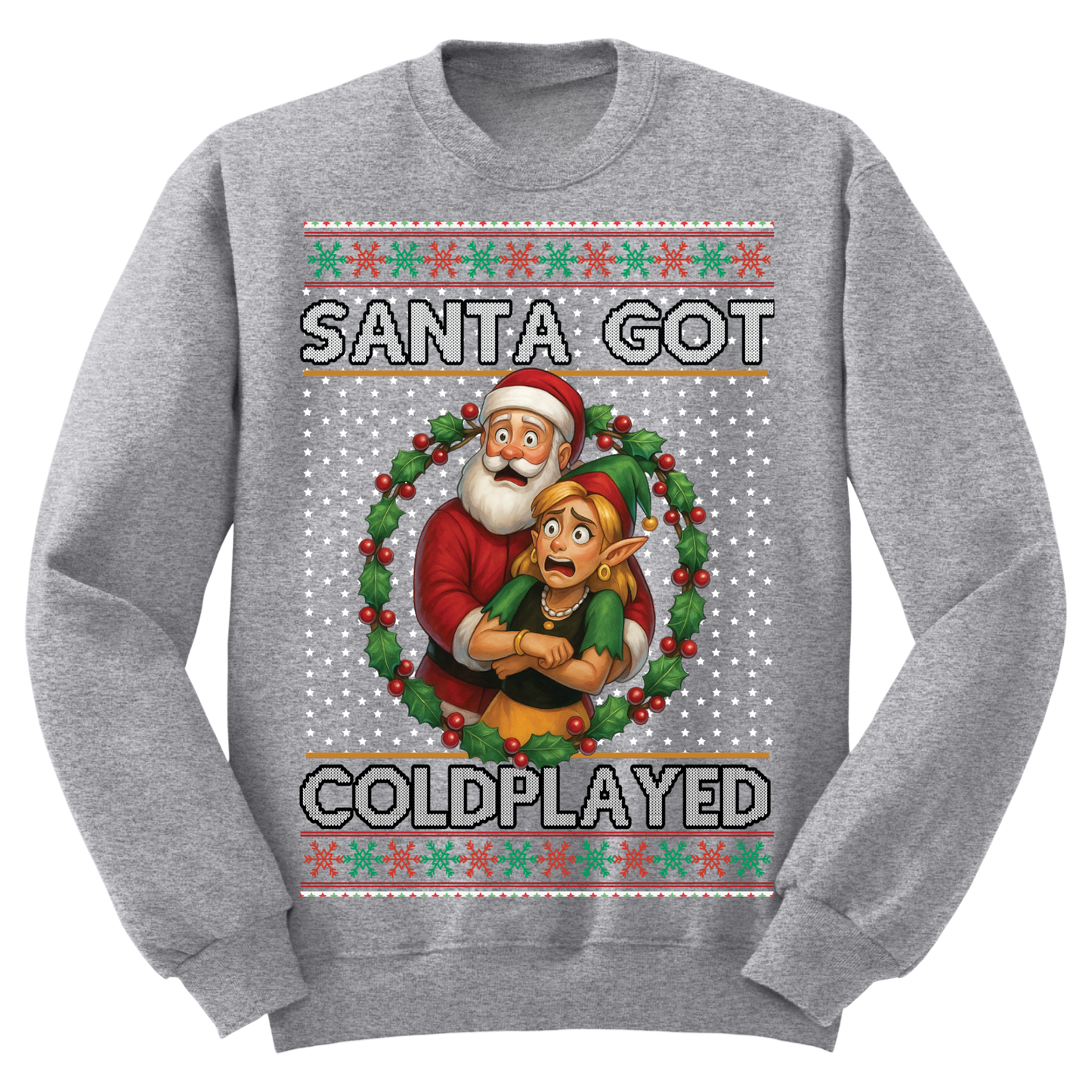 Ugly Christmas Sweater Santa Got Cold Played