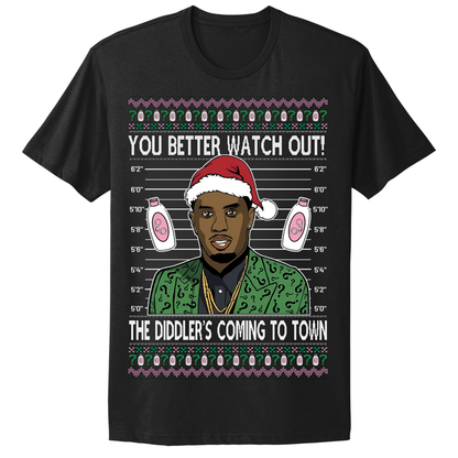 Ugly Christmas Tshirt Diddy Coming To Town