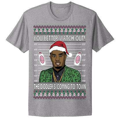 Ugly Christmas Tshirt Diddy Coming To Town