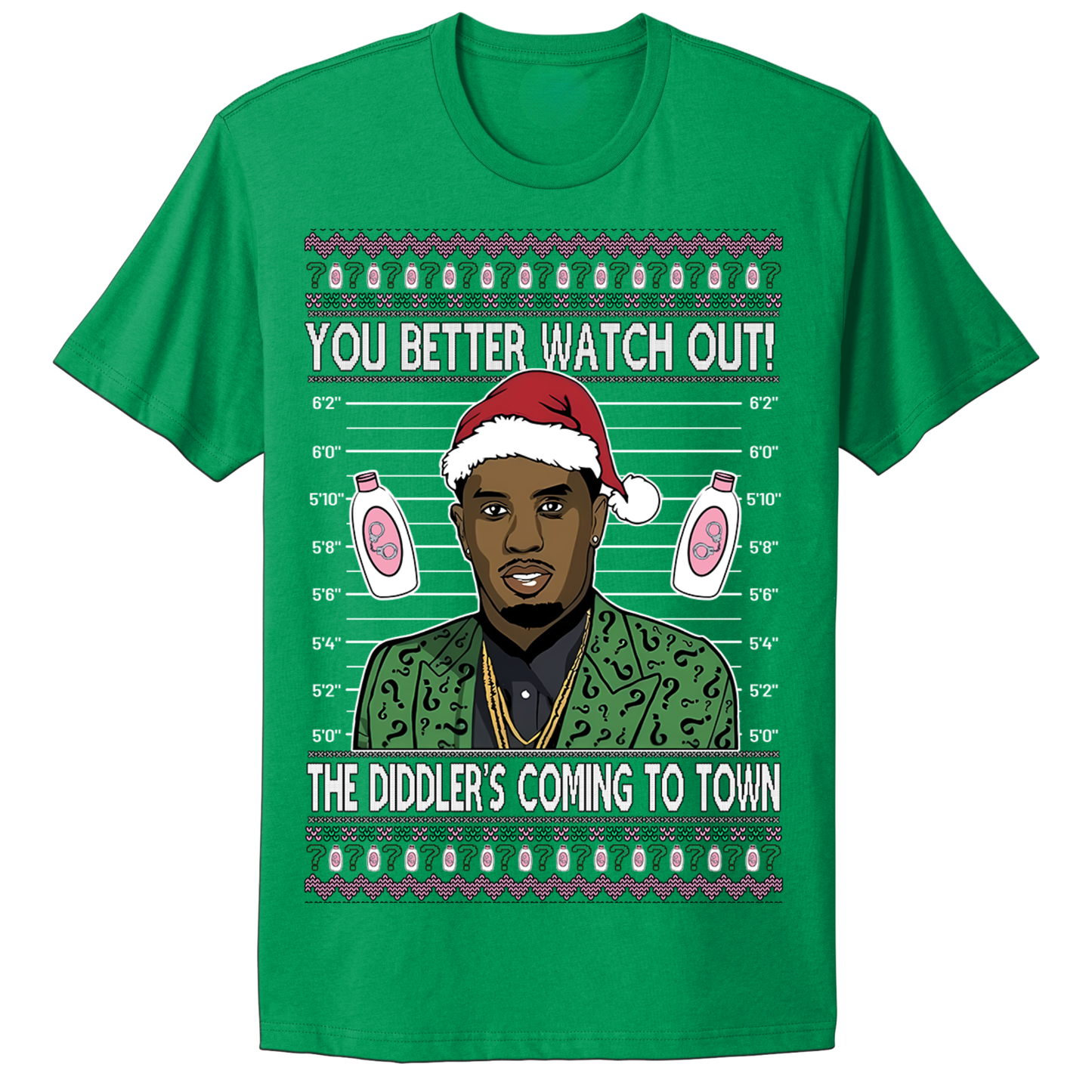 Ugly Christmas Tshirt Diddy Coming To Town