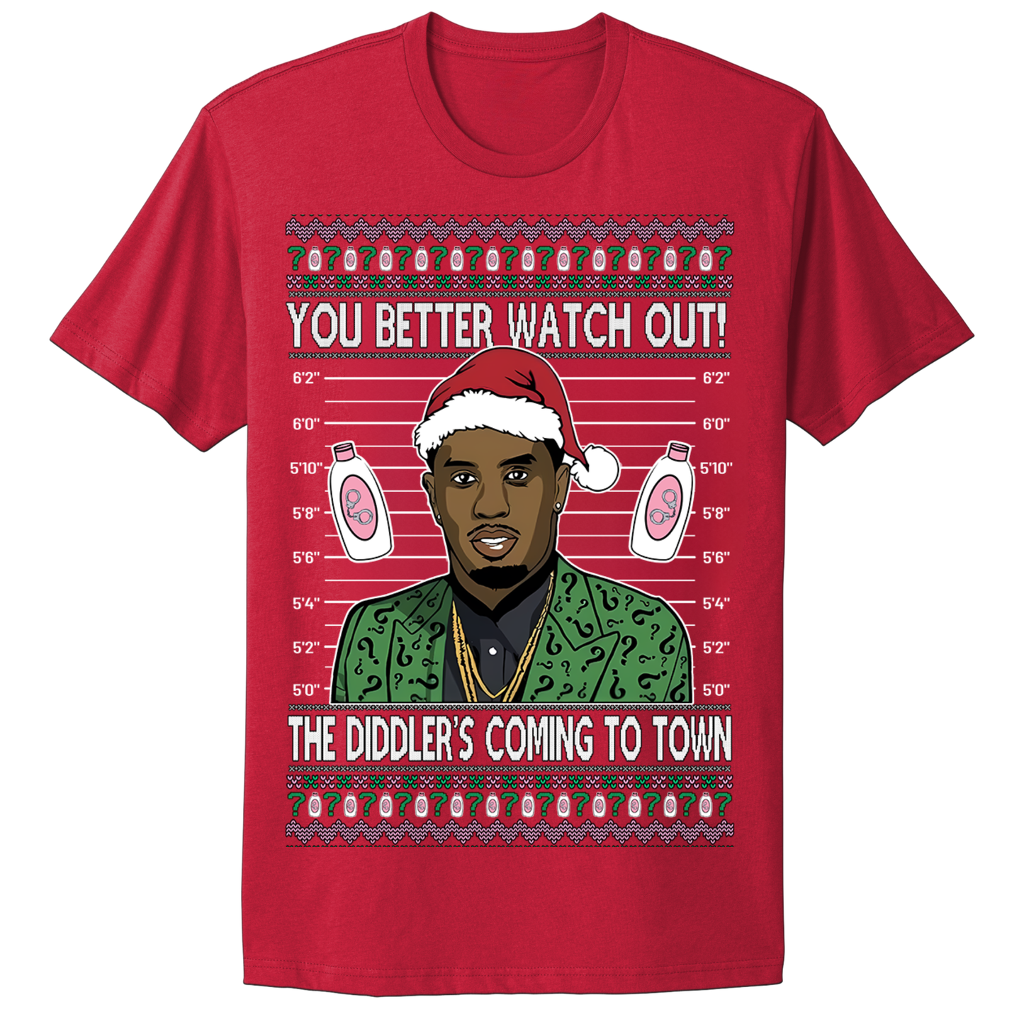 Ugly Christmas Tshirt Diddy Coming To Town