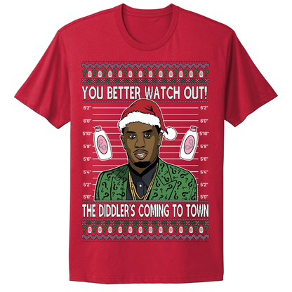 Ugly Christmas Tshirt Diddy Coming To Town