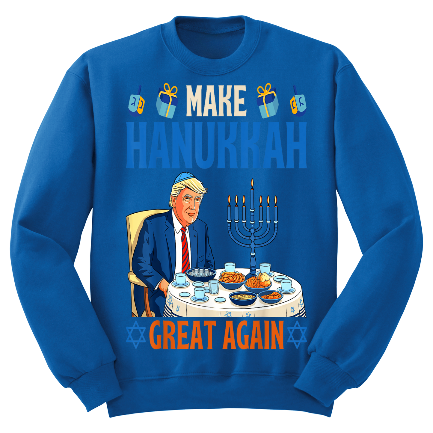 Ugly Hanukkah Sweatshirt Make Hanukkah Great Again MAGA