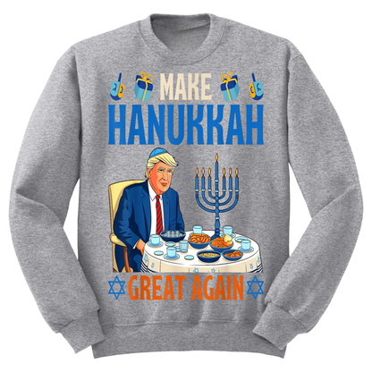 Ugly Hanukkah Sweatshirt Make Hanukkah Great Again MAGA