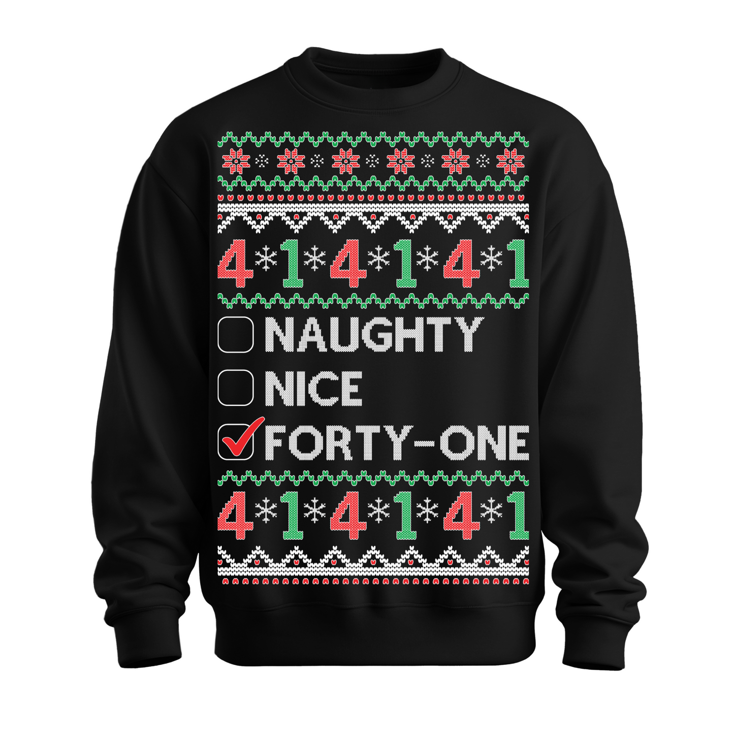 Ugly Christmas Sweater Naughty Nice Forty One