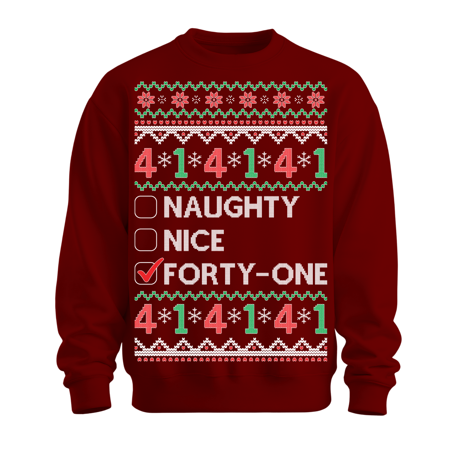 Ugly Christmas Sweater Naughty Nice Forty One