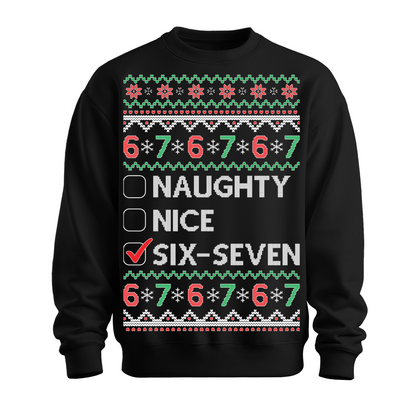 Ugly Christmas Sweater Naughty Nice Six Seven