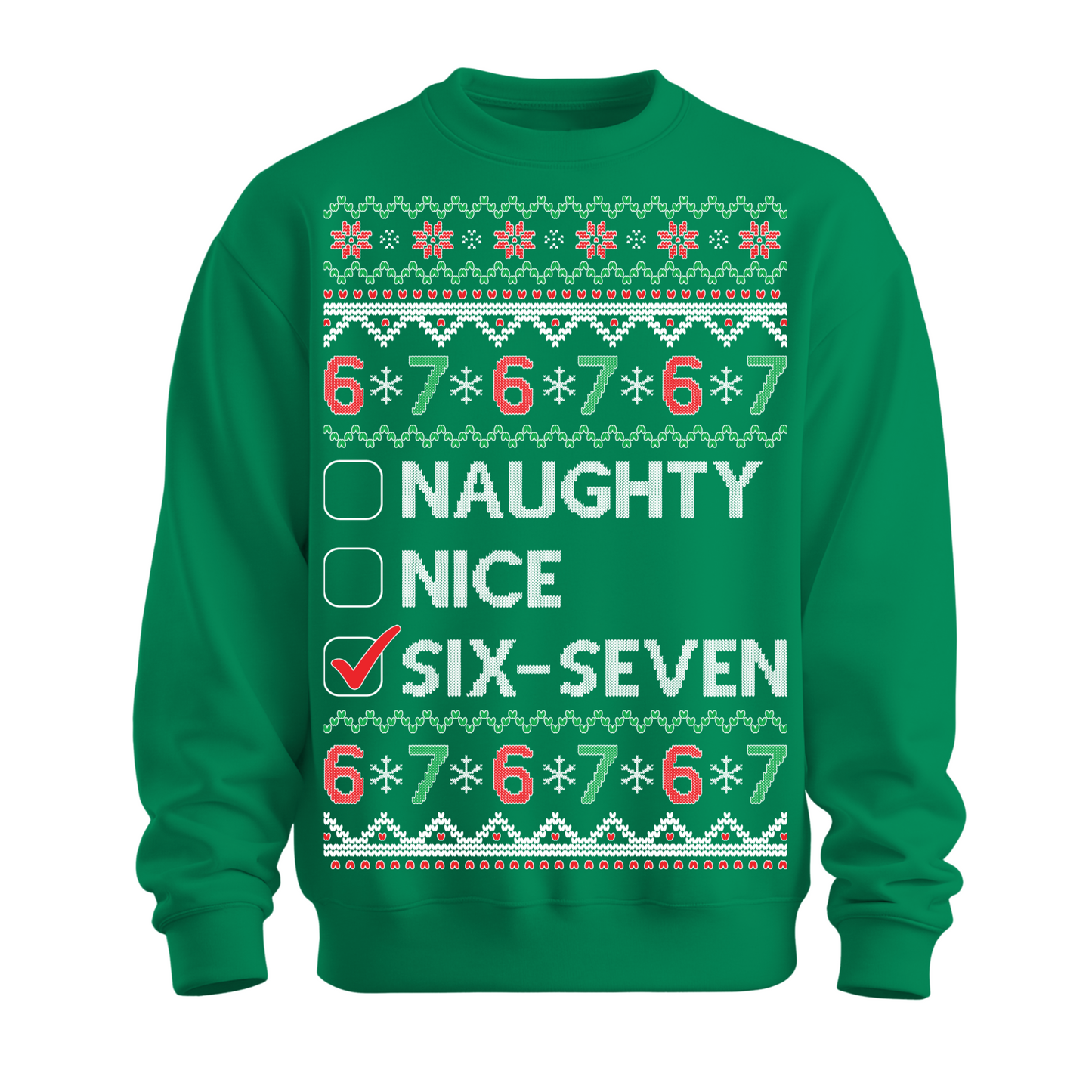 Ugly Christmas Sweater Naughty Nice Six Seven