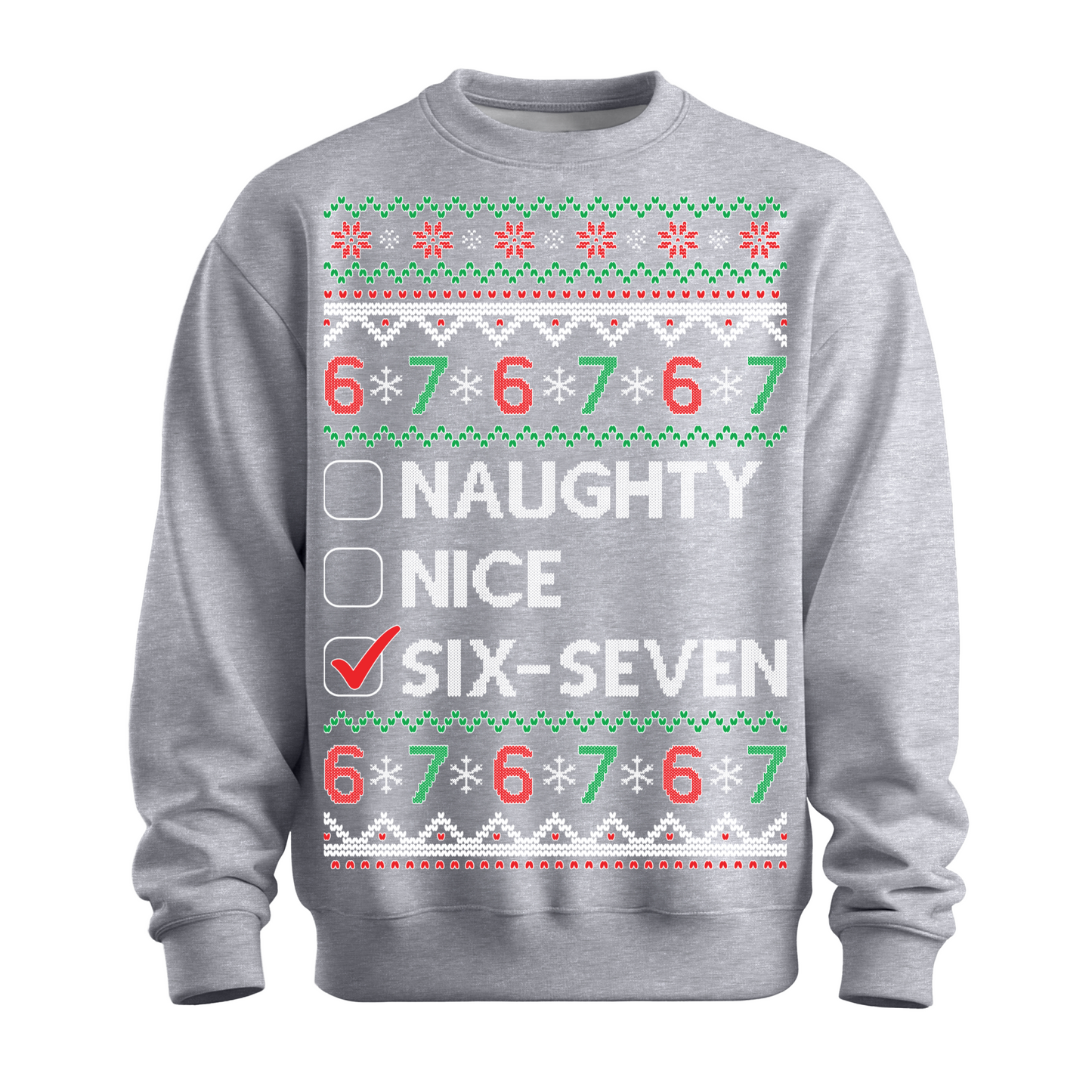Ugly Christmas Sweater Naughty Nice Six Seven