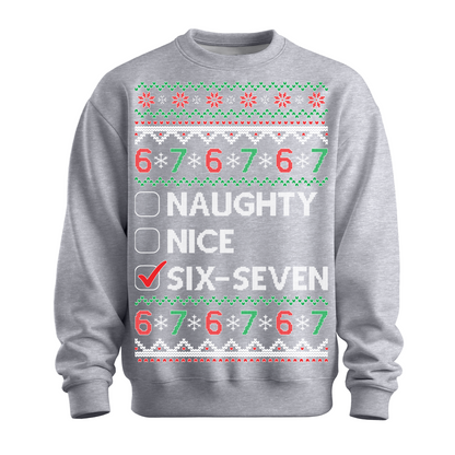 Ugly Christmas Sweater Naughty Nice Six Seven